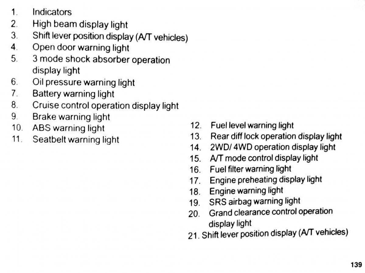 Mitsubishi Pajero II 2 owners manual / page 139