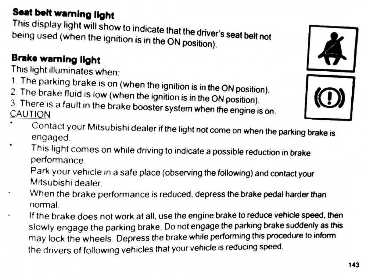 Mitsubishi Pajero II 2 owners manual / page 143