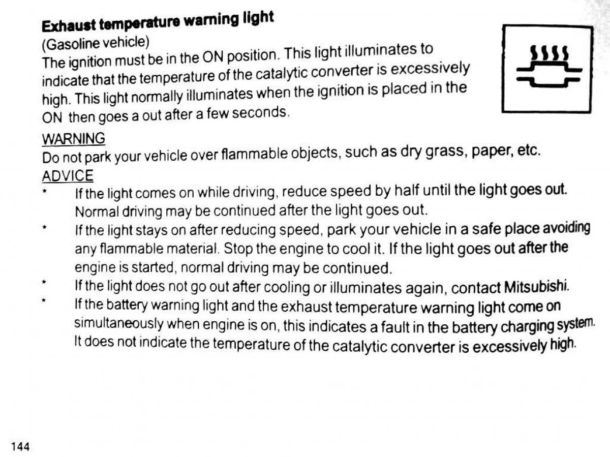 Mitsubishi Pajero II 2 owners manual / page 144