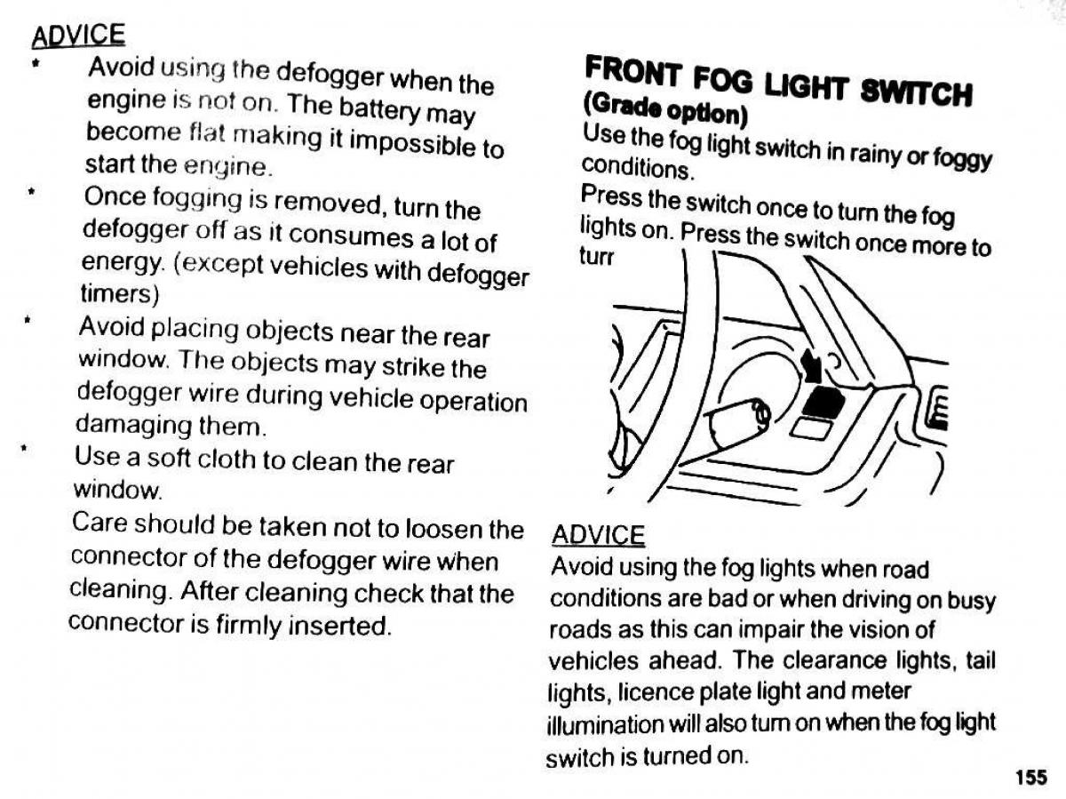 Mitsubishi Pajero II 2 owners manual / page 155