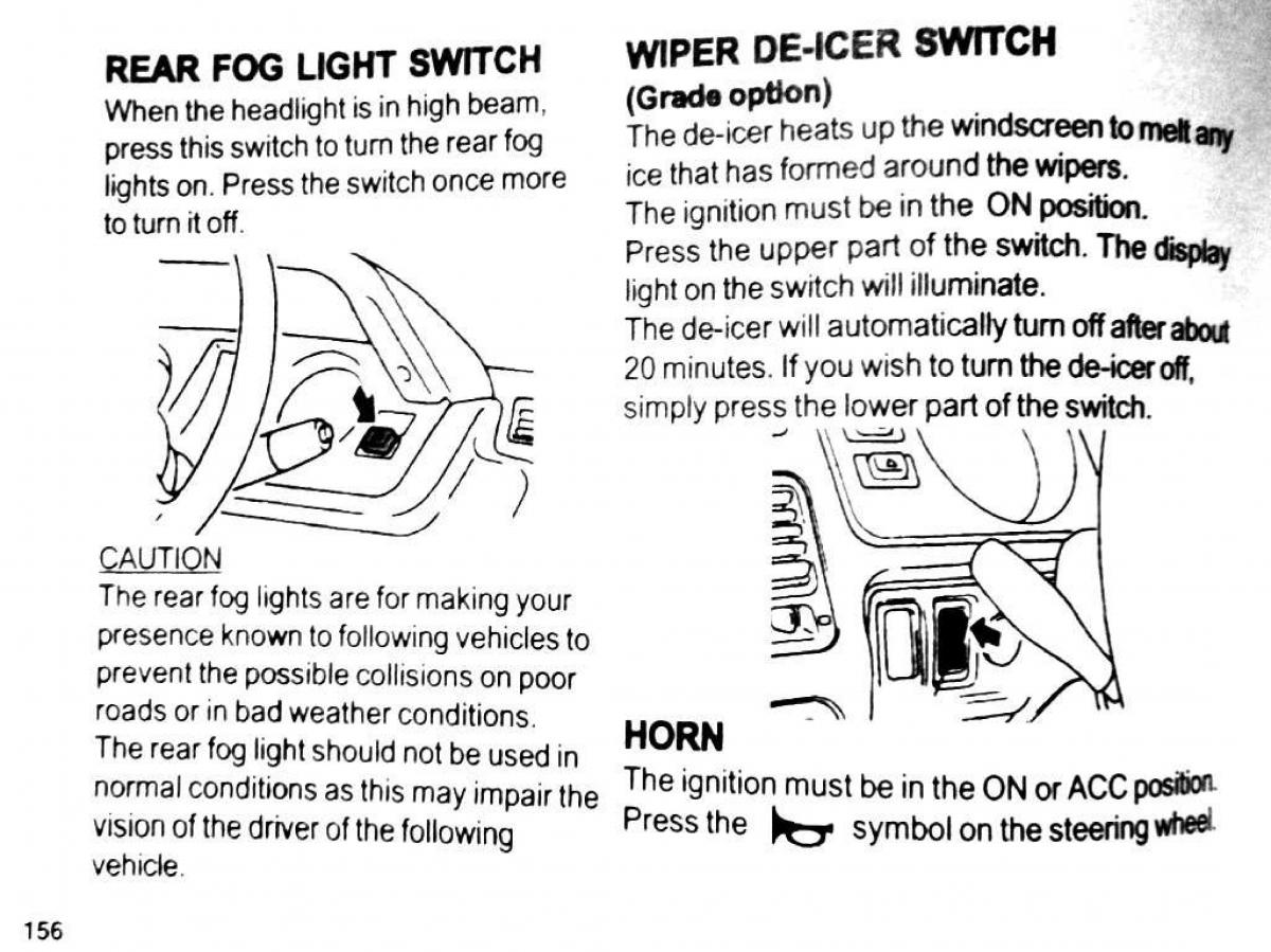 Mitsubishi Pajero II 2 owners manual / page 156