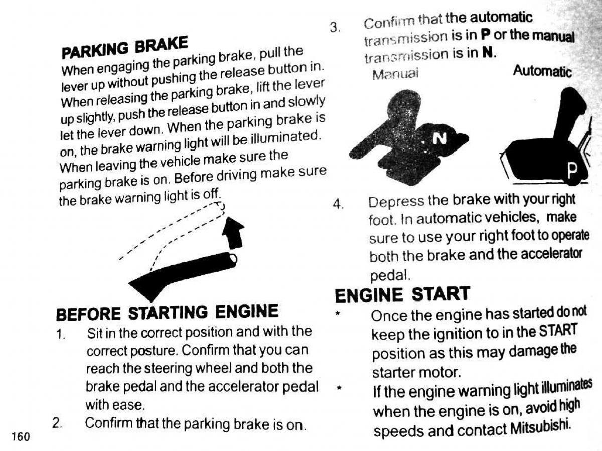 Mitsubishi Pajero II 2 owners manual / page 160