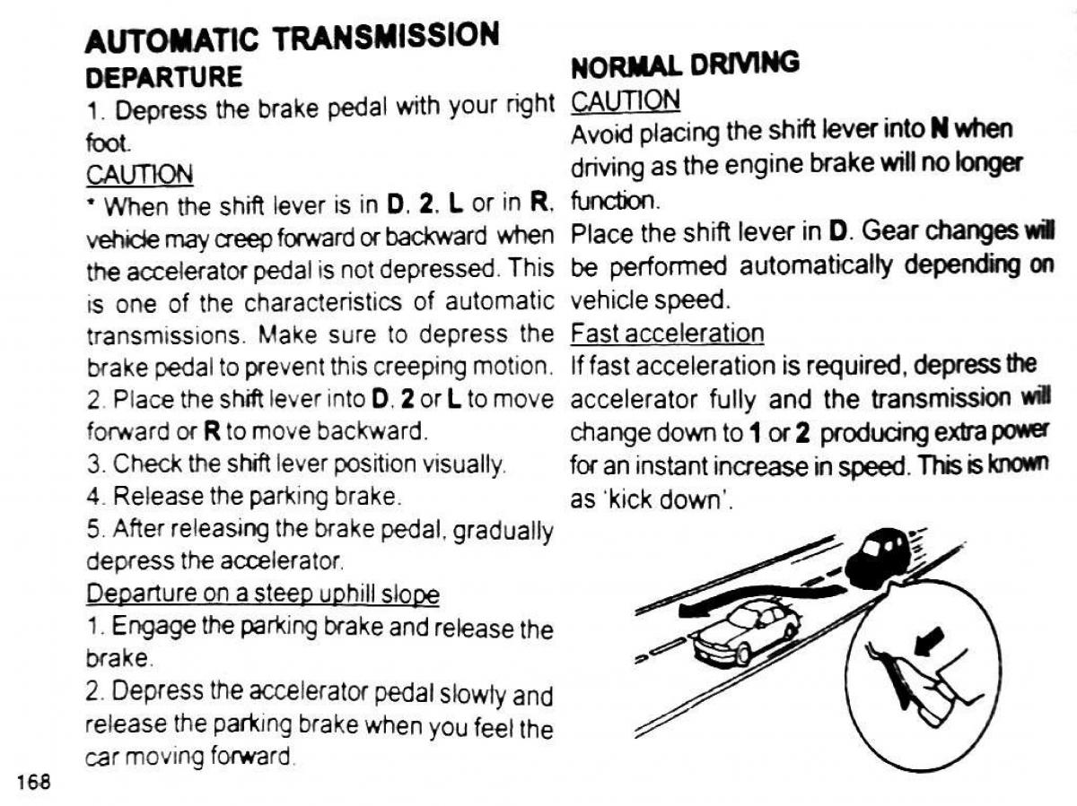 Mitsubishi Pajero II 2 owners manual / page 168