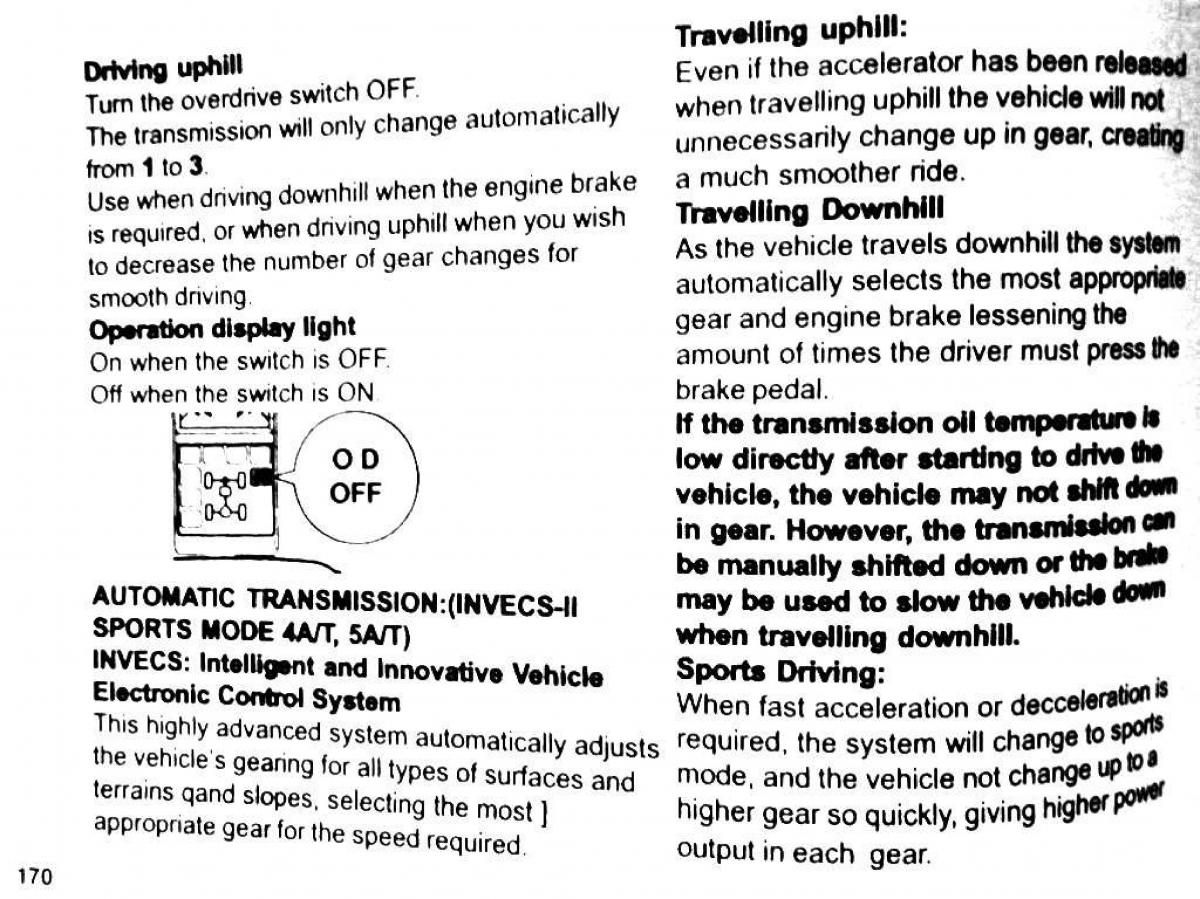 Mitsubishi Pajero II 2 owners manual / page 170