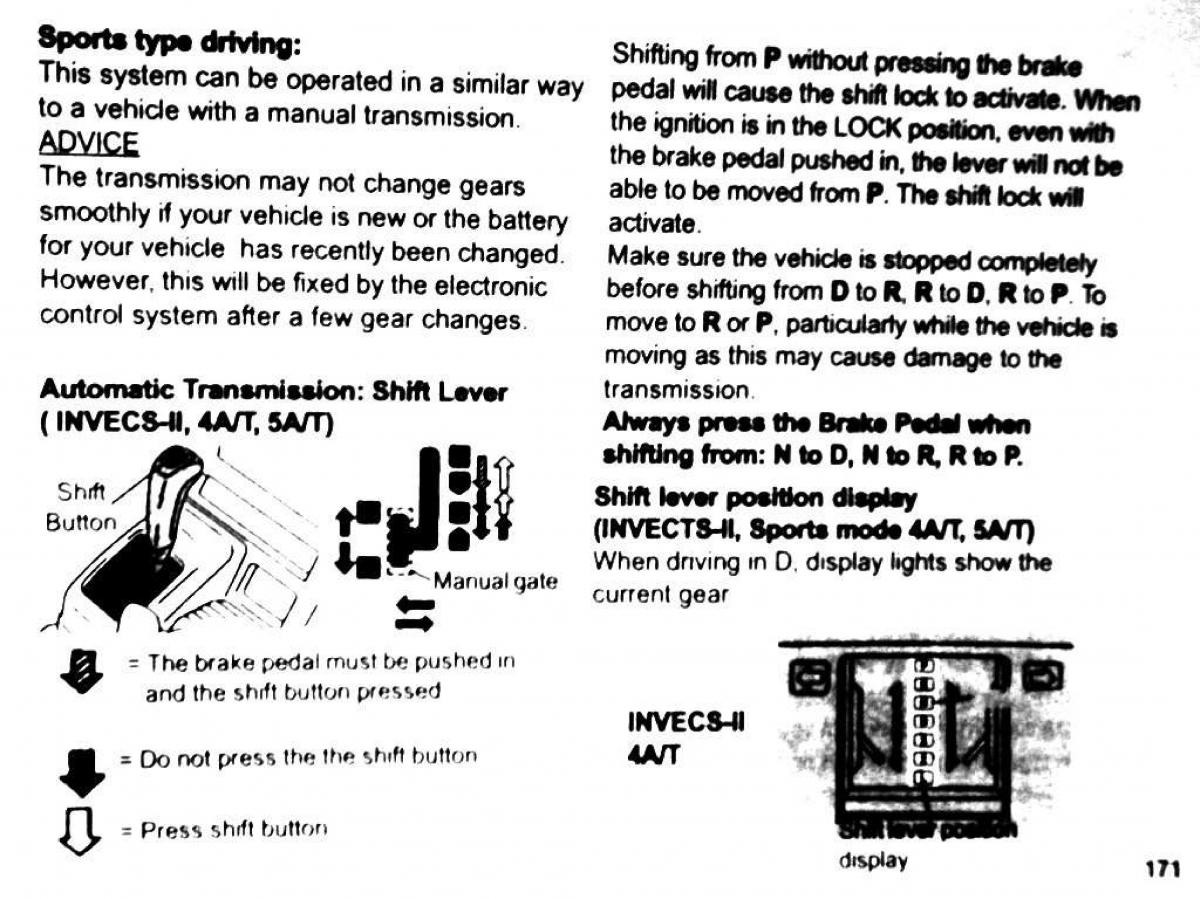 Mitsubishi Pajero II 2 owners manual / page 171