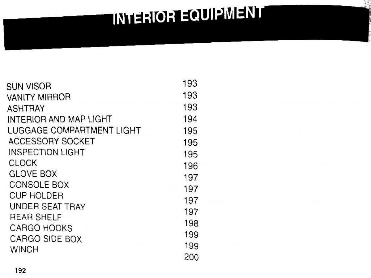 Mitsubishi Pajero II 2 owners manual / page 192