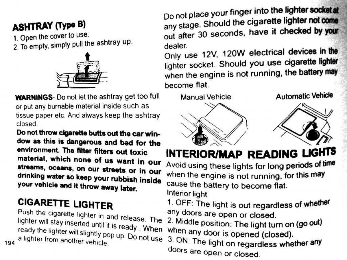 Mitsubishi Pajero II 2 owners manual / page 194