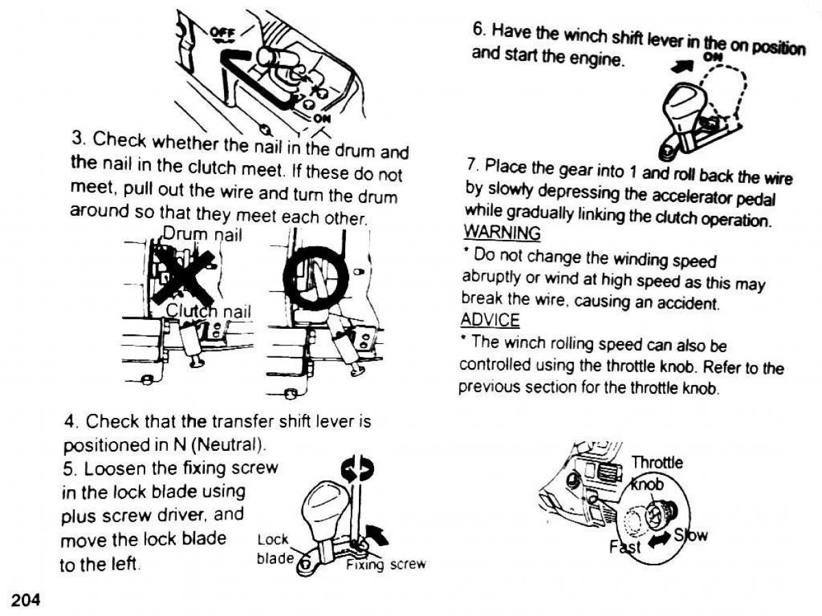 Mitsubishi Pajero II 2 owners manual / page 204