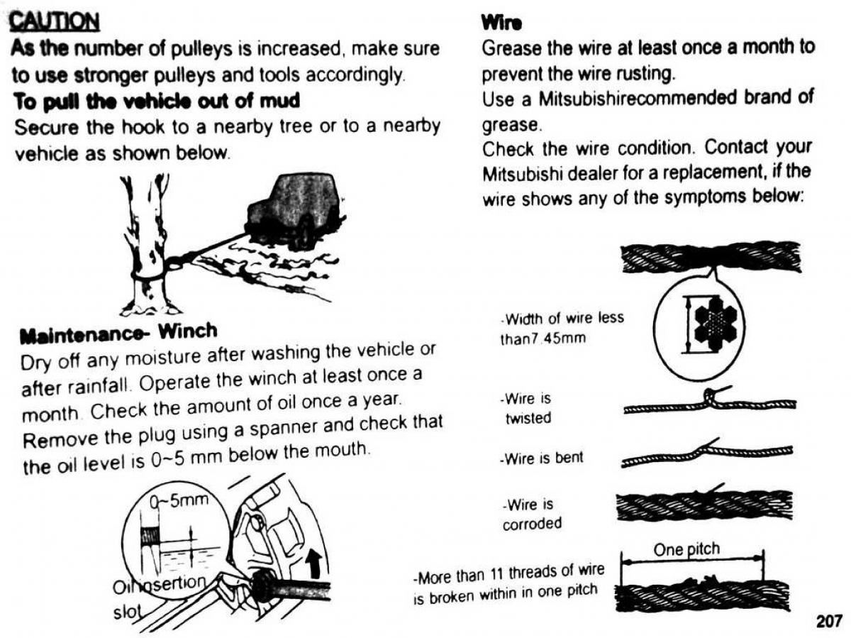 Mitsubishi Pajero II 2 owners manual / page 207