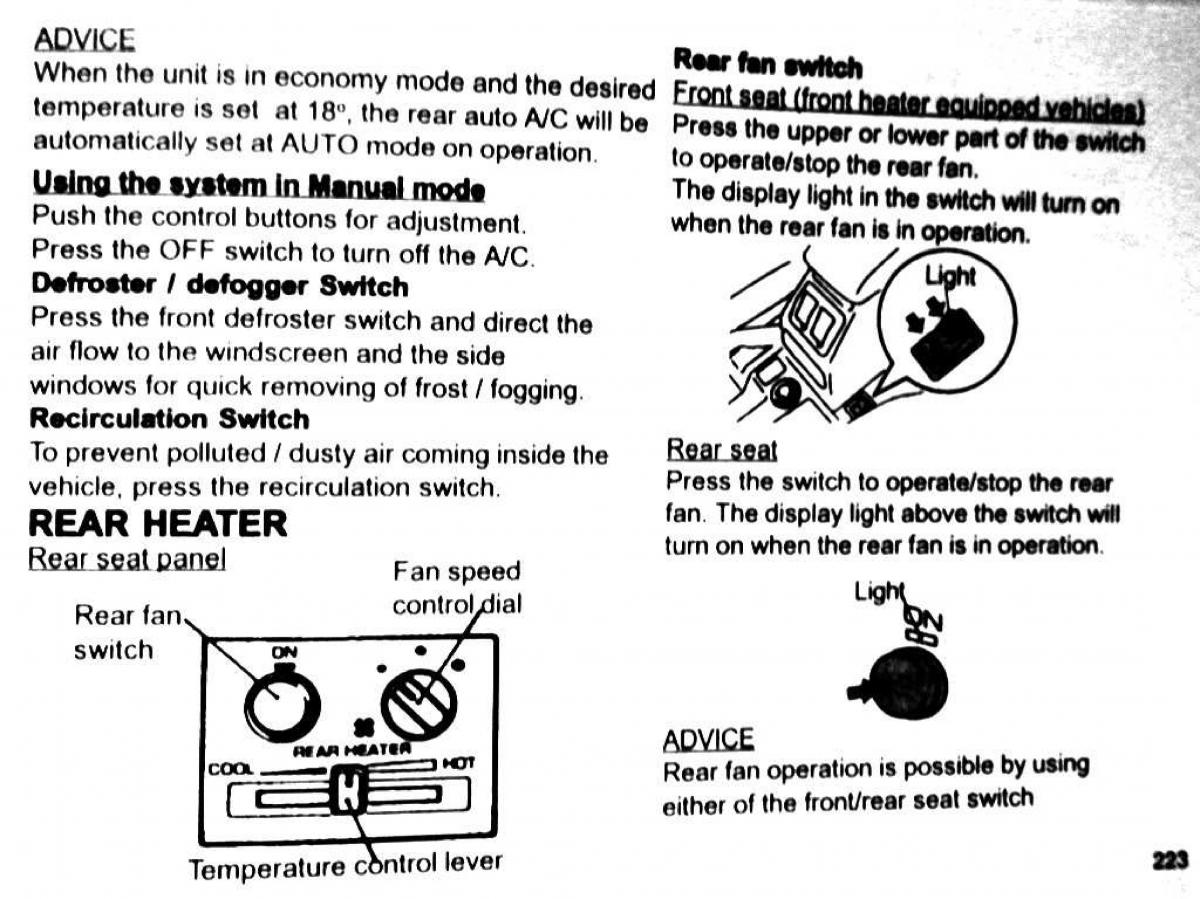 Mitsubishi Pajero II 2 owners manual / page 223