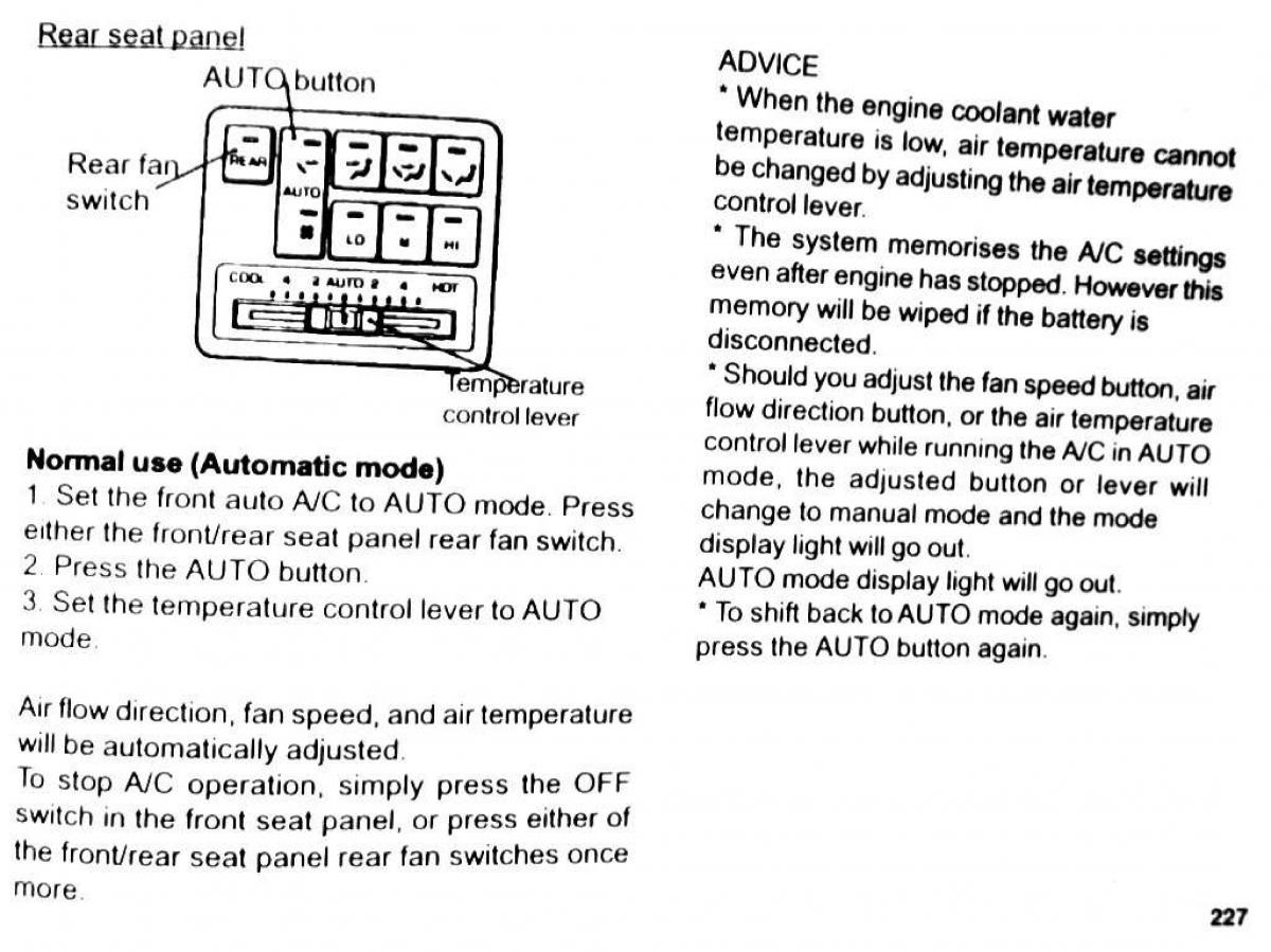 Mitsubishi Pajero II 2 owners manual / page 227