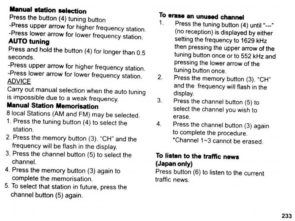 Mitsubishi Pajero II 2 owners manual / page 233