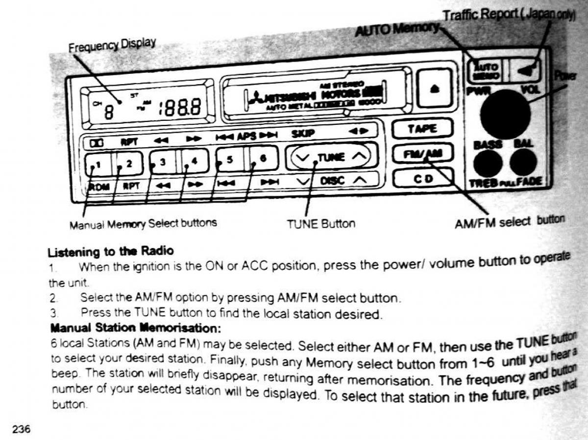 Mitsubishi Pajero II 2 owners manual / page 236