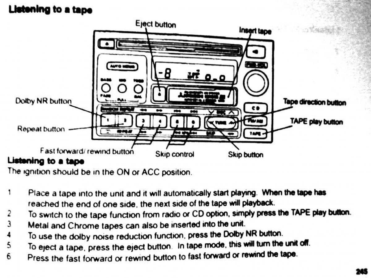 Mitsubishi Pajero II 2 owners manual / page 245