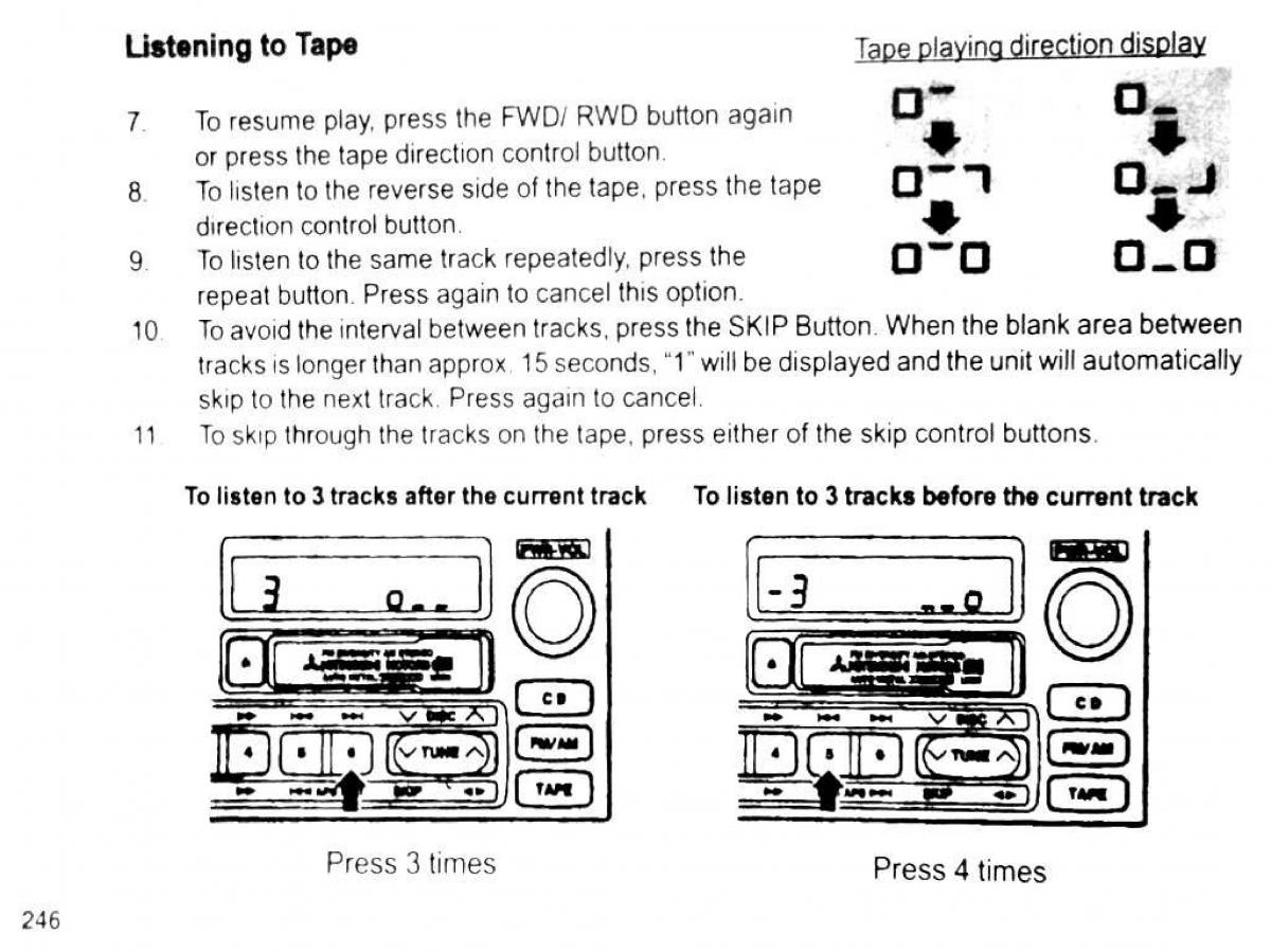 Mitsubishi Pajero II 2 owners manual / page 246