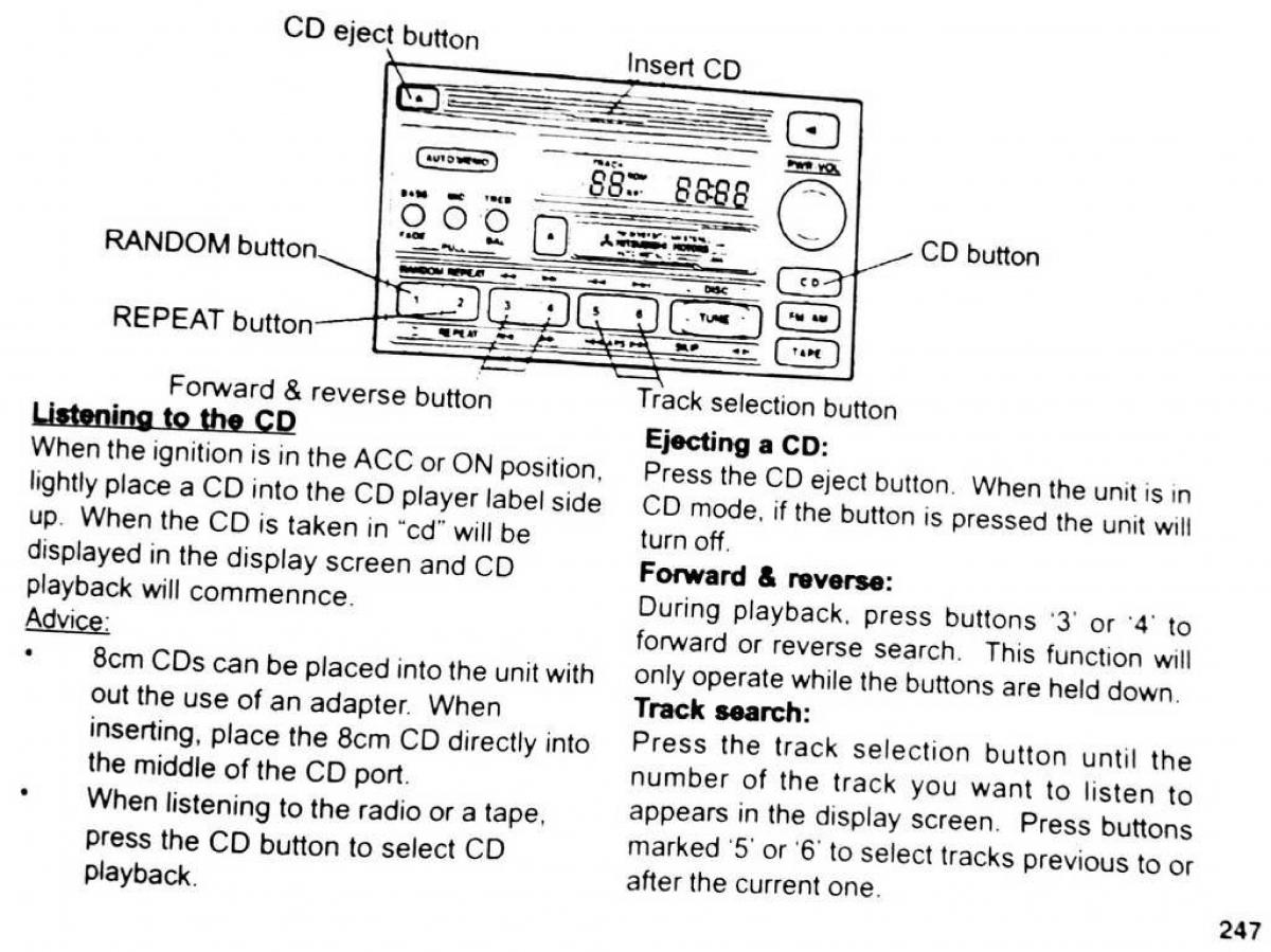 Mitsubishi Pajero II 2 owners manual / page 247