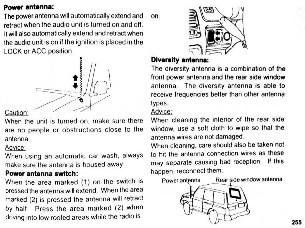 Mitsubishi Pajero II 2 owners manual / page 255