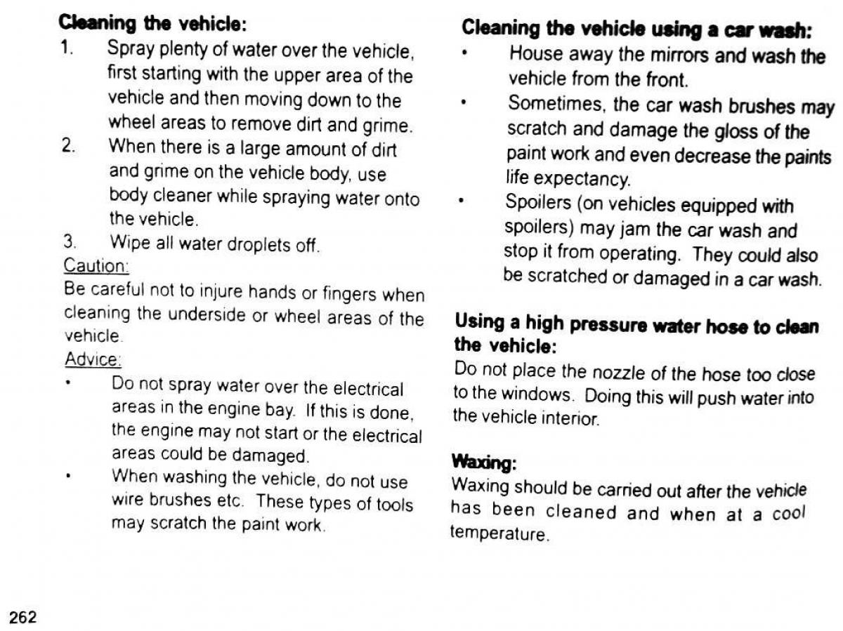 Mitsubishi Pajero II 2 owners manual / page 262