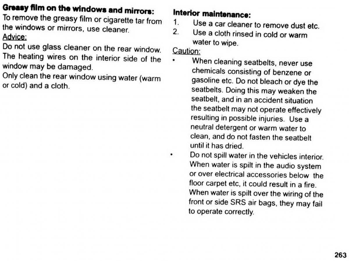 Mitsubishi Pajero II 2 owners manual / page 263