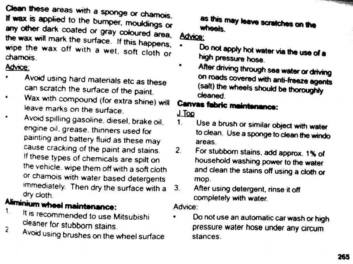 Mitsubishi Pajero II 2 owners manual / page 265