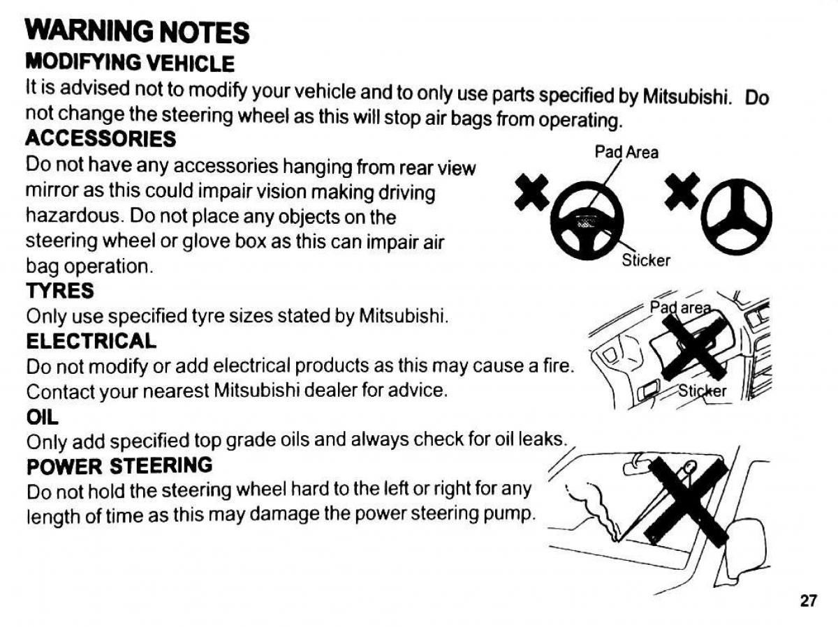 Mitsubishi Pajero II 2 owners manual / page 27