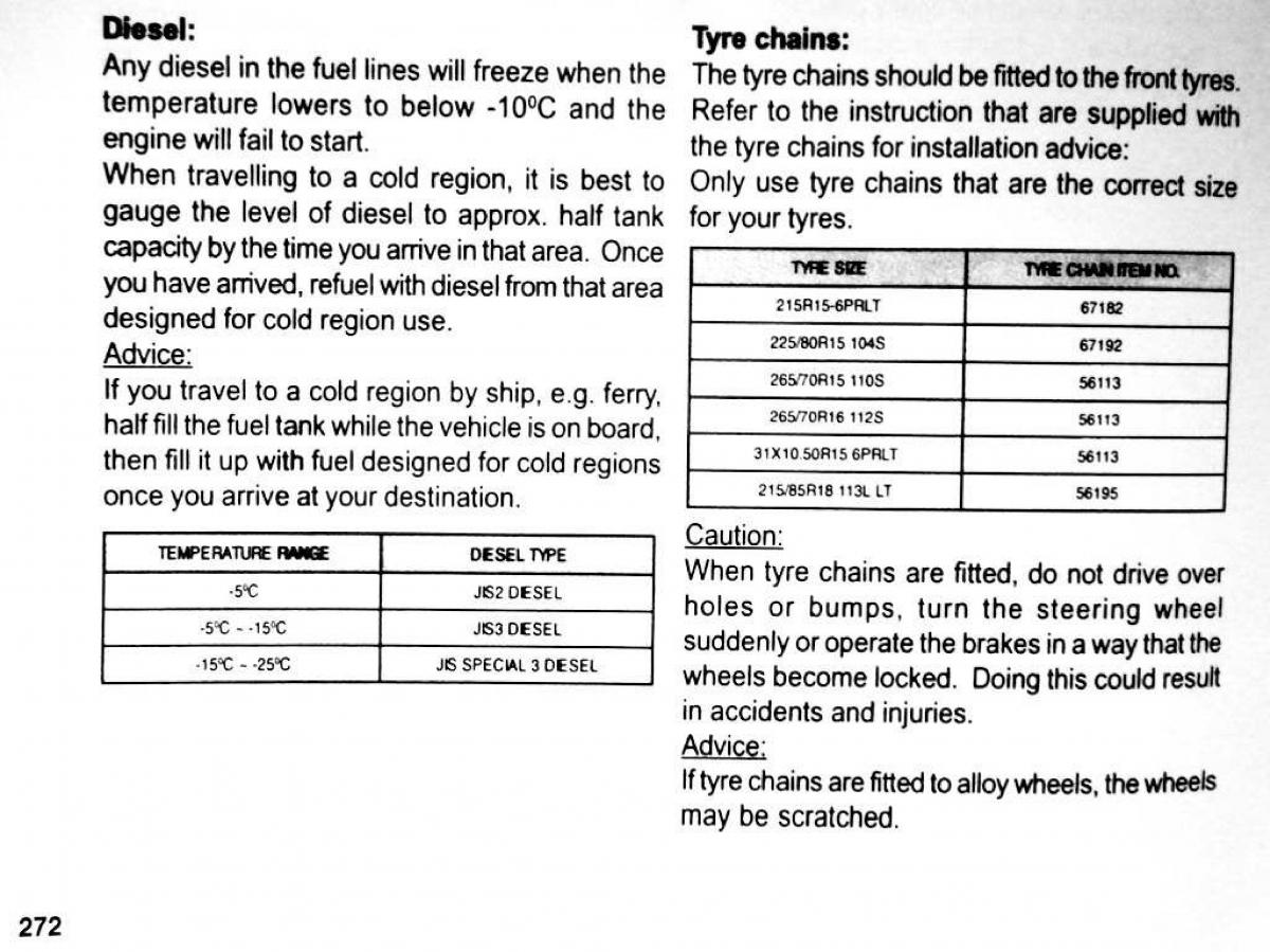 Mitsubishi Pajero II 2 owners manual / page 272