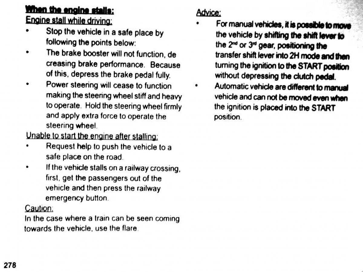 Mitsubishi Pajero II 2 owners manual / page 278