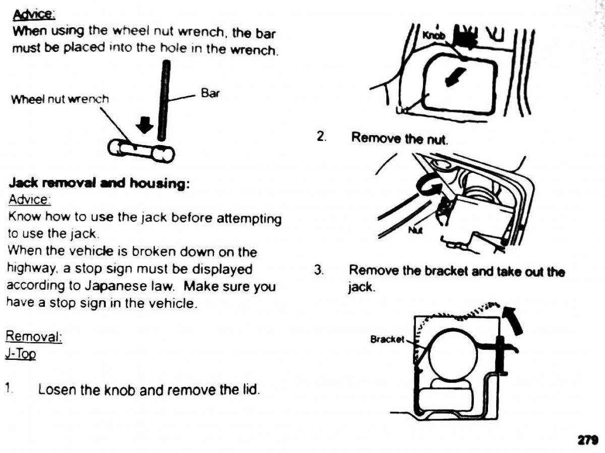 Mitsubishi Pajero II 2 owners manual / page 279