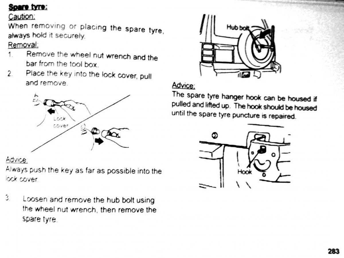 Mitsubishi Pajero II 2 owners manual / page 283