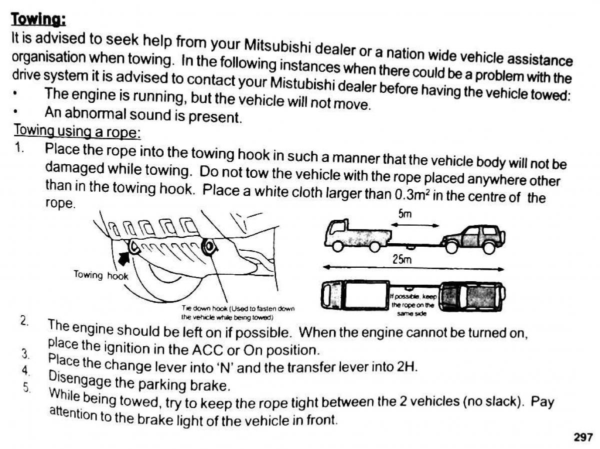 Mitsubishi Pajero II 2 owners manual / page 297