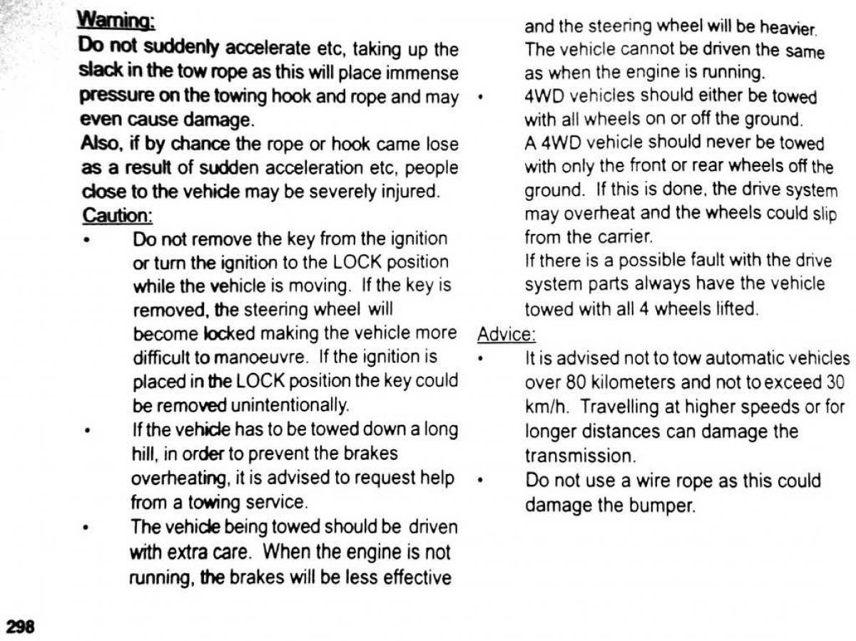 Mitsubishi Pajero II 2 owners manual / page 298