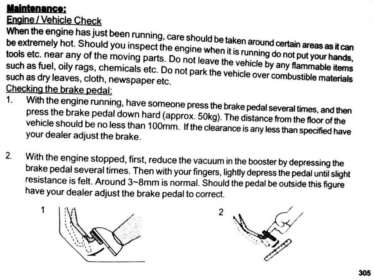 Mitsubishi Pajero II 2 owners manual / page 305