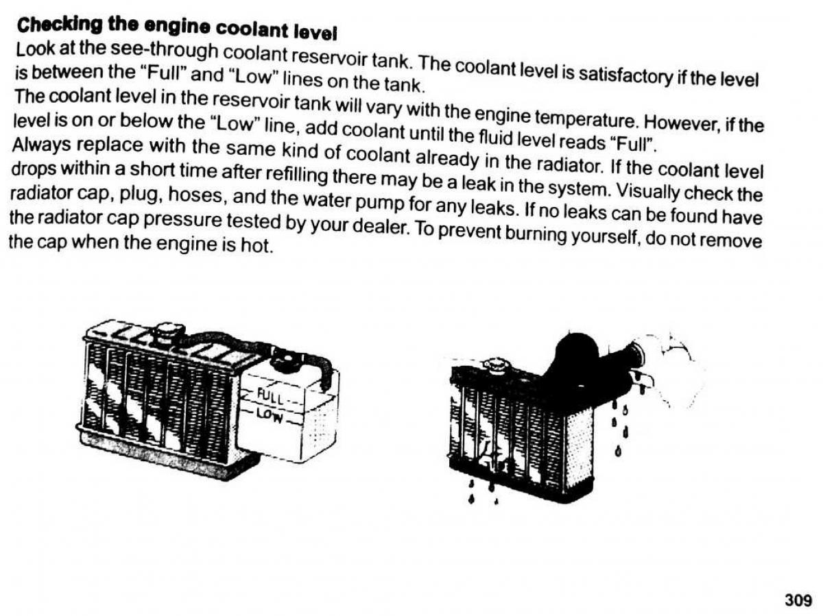 Mitsubishi Pajero II 2 owners manual / page 309