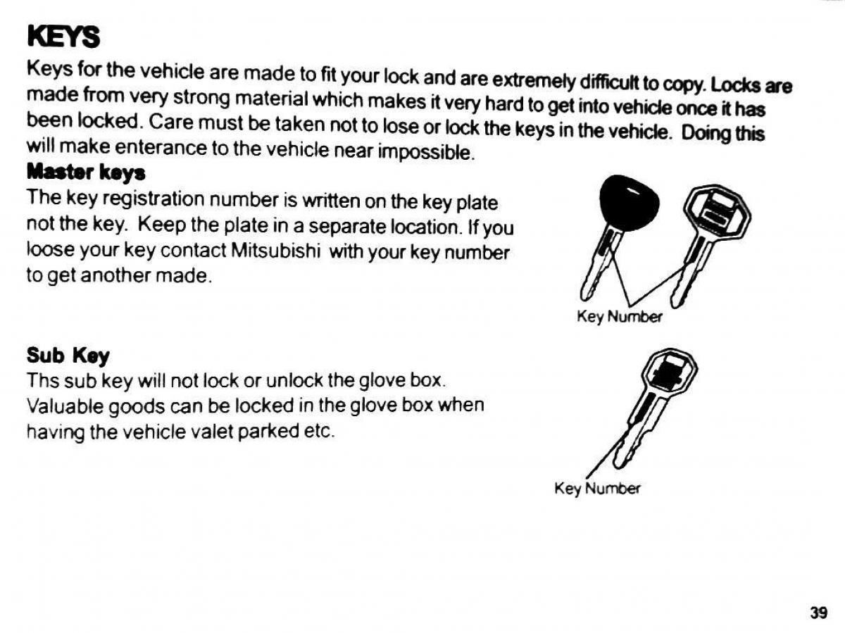 Mitsubishi Pajero II 2 owners manual / page 39