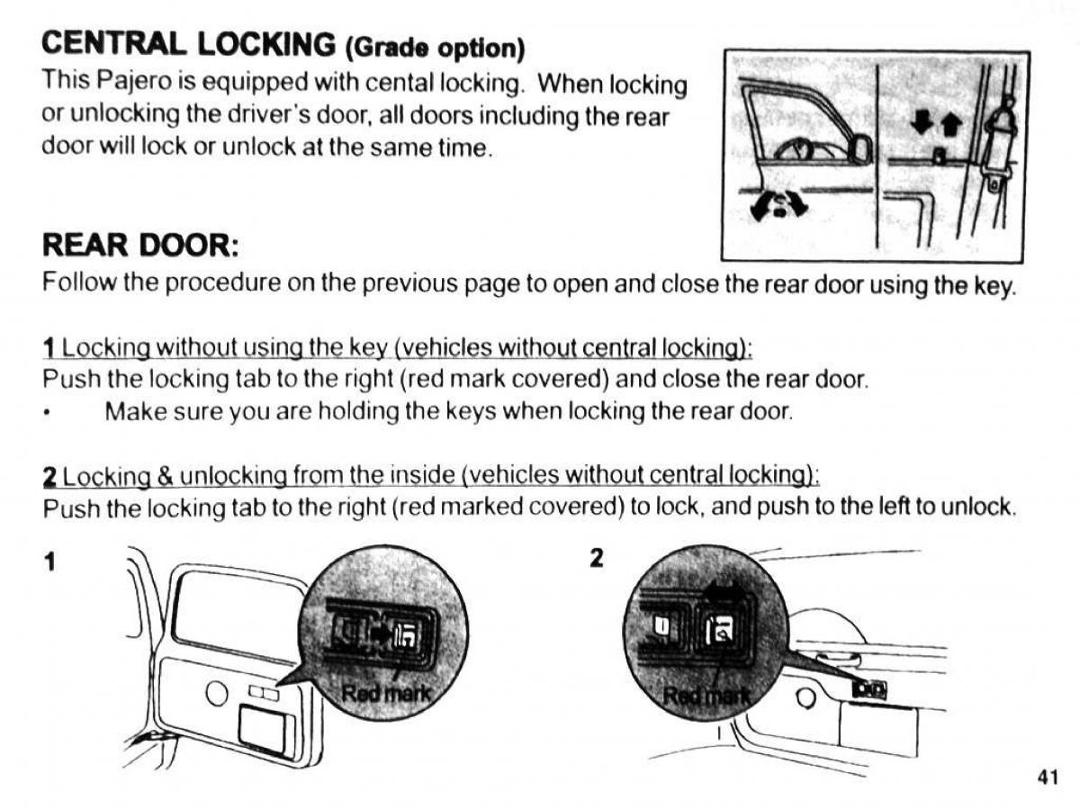 Mitsubishi Pajero II 2 owners manual / page 41