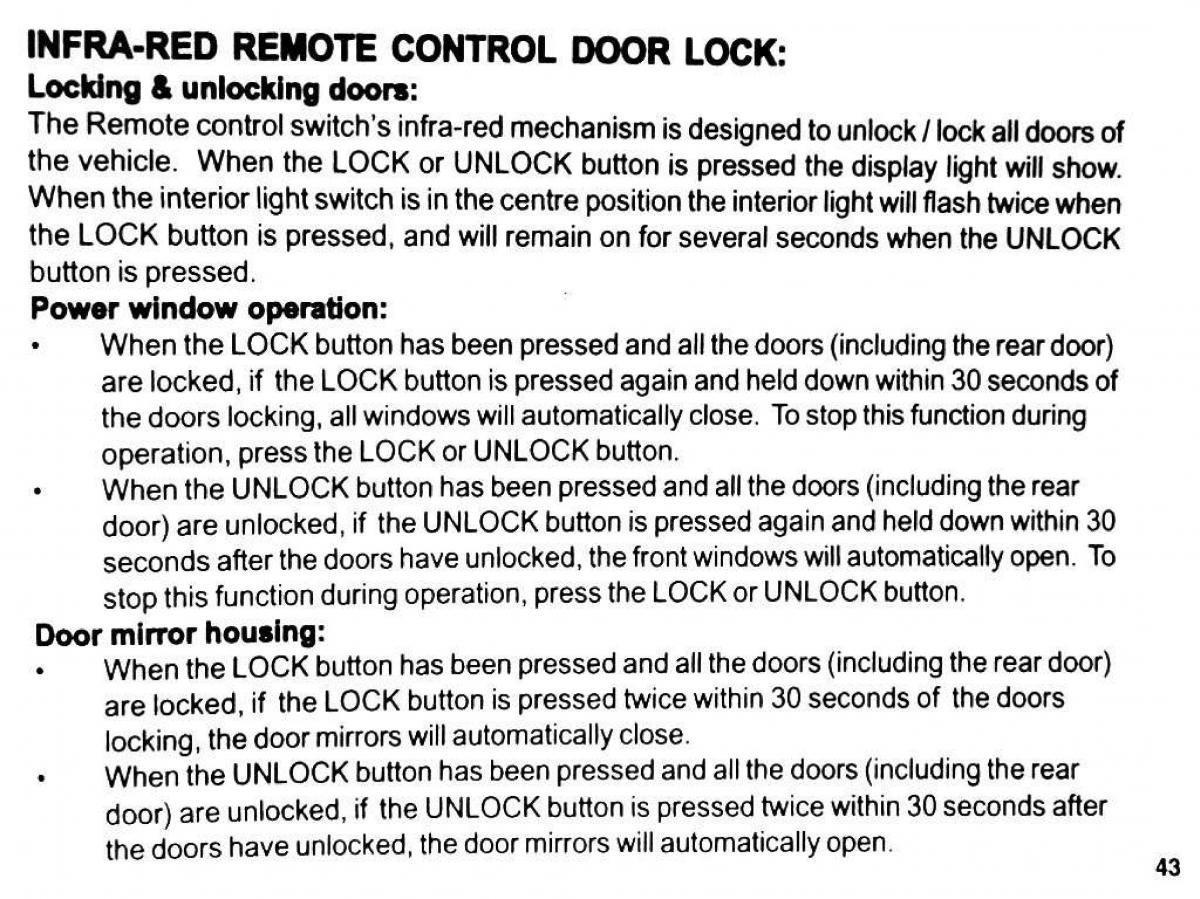 Mitsubishi Pajero II 2 owners manual / page 43