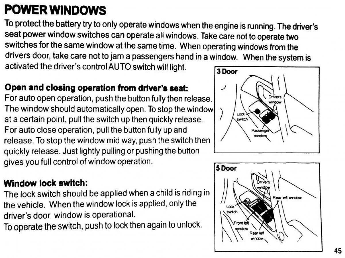 Mitsubishi Pajero II 2 owners manual / page 45