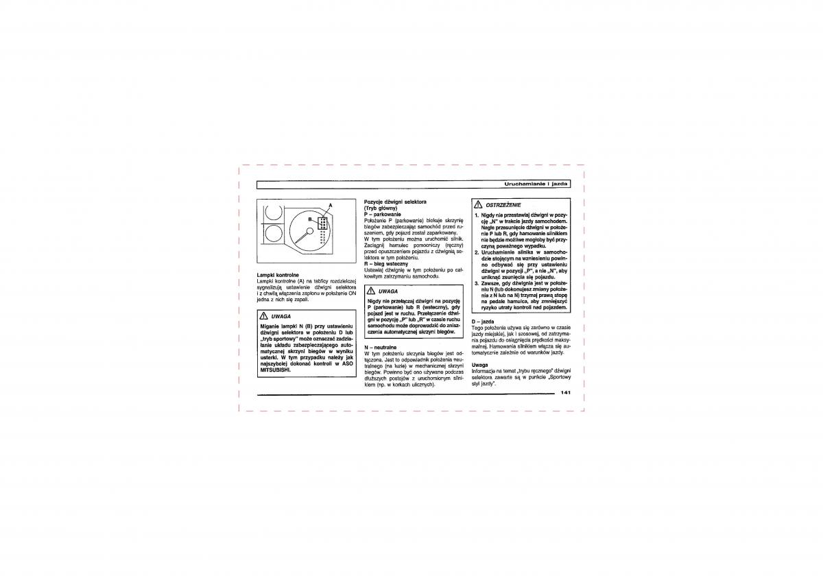 Mitsubishi Pajero III 3 instrukcja obslugi / page 141