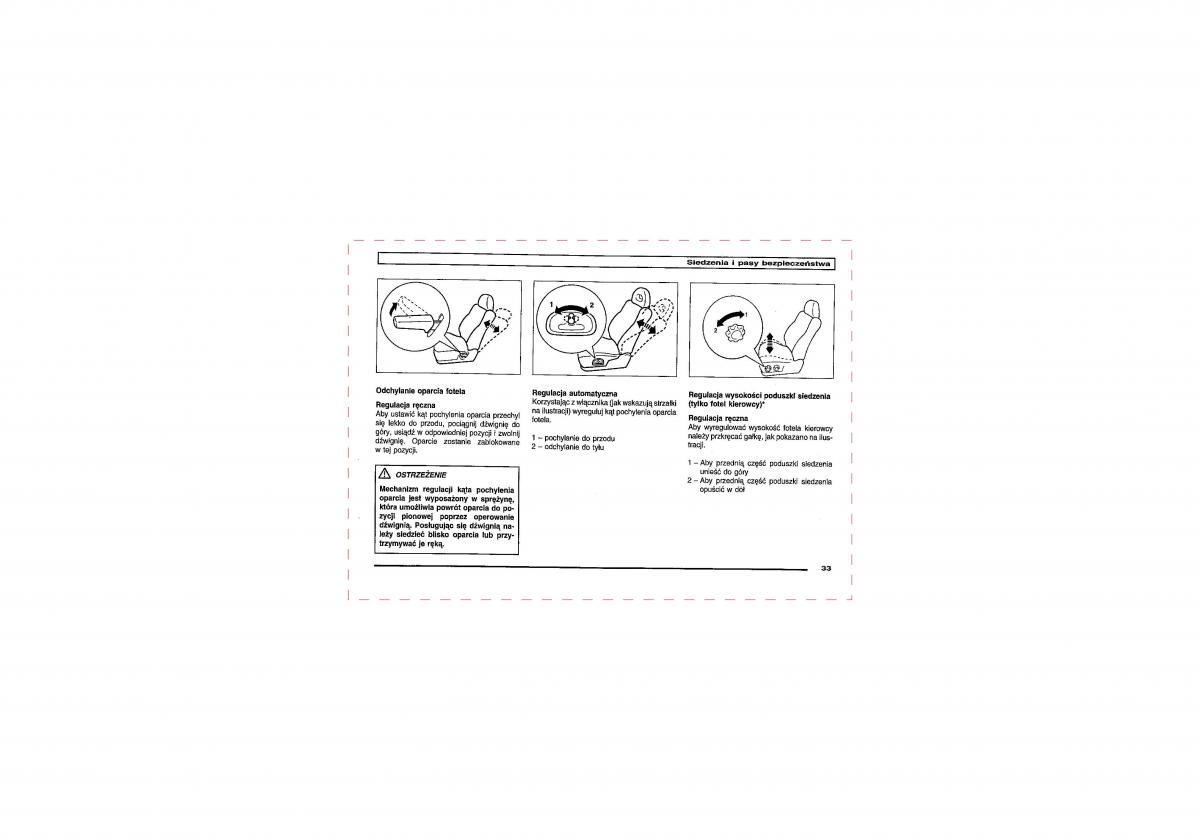 Mitsubishi Pajero III 3 instrukcja obslugi / page 33