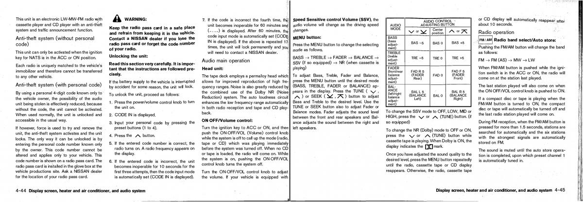 Nissan Patrol Y61 GR owners manual / page 89