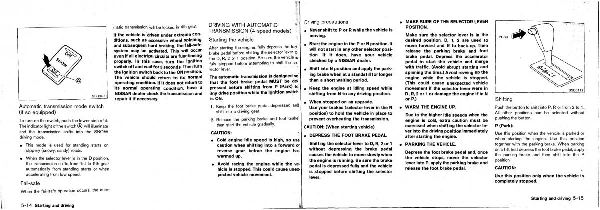 Nissan Patrol Y61 GR owners manual / page 101