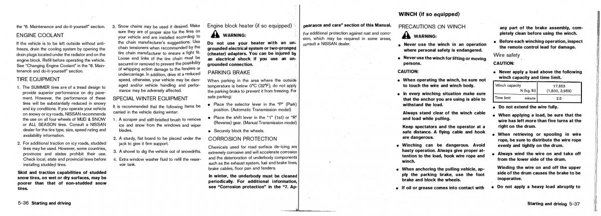 Nissan Patrol Y61 GR owners manual / page 112