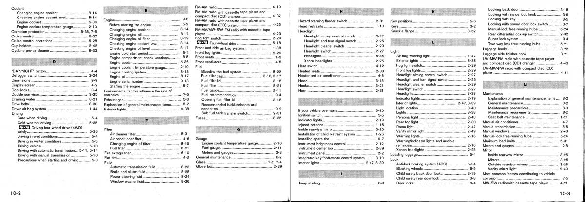 Nissan Patrol Y61 GR owners manual / page 158