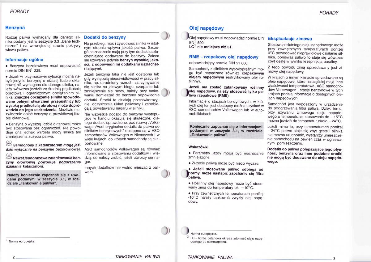 VW Polo IV 4 instrukcja obslugi / page 72