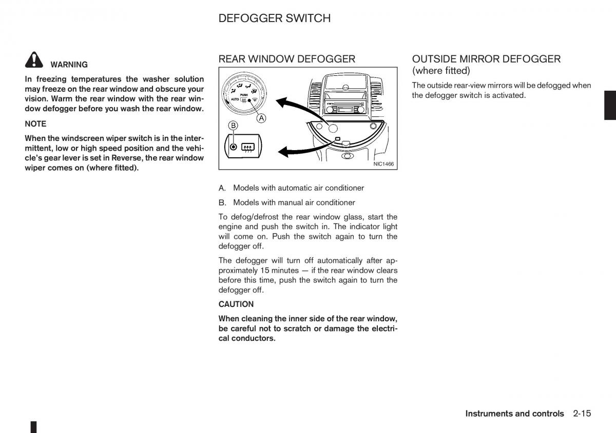 Nissan Note I 1 E11 owners manual / page 57