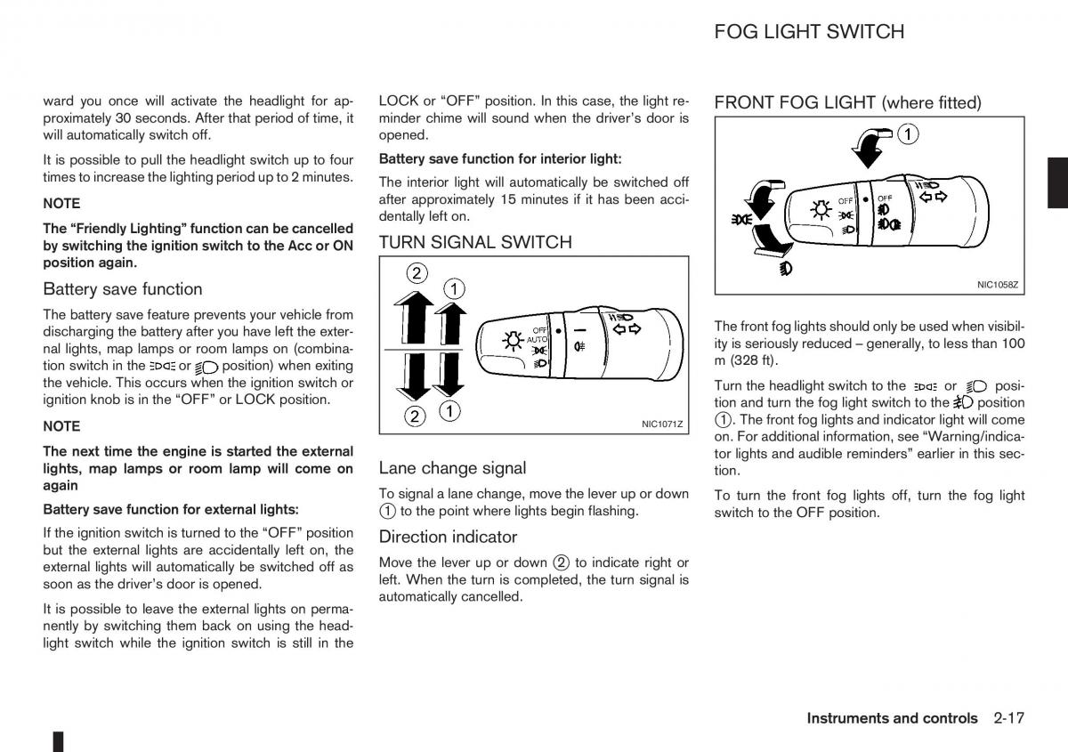 Nissan Note I 1 E11 owners manual / page 59