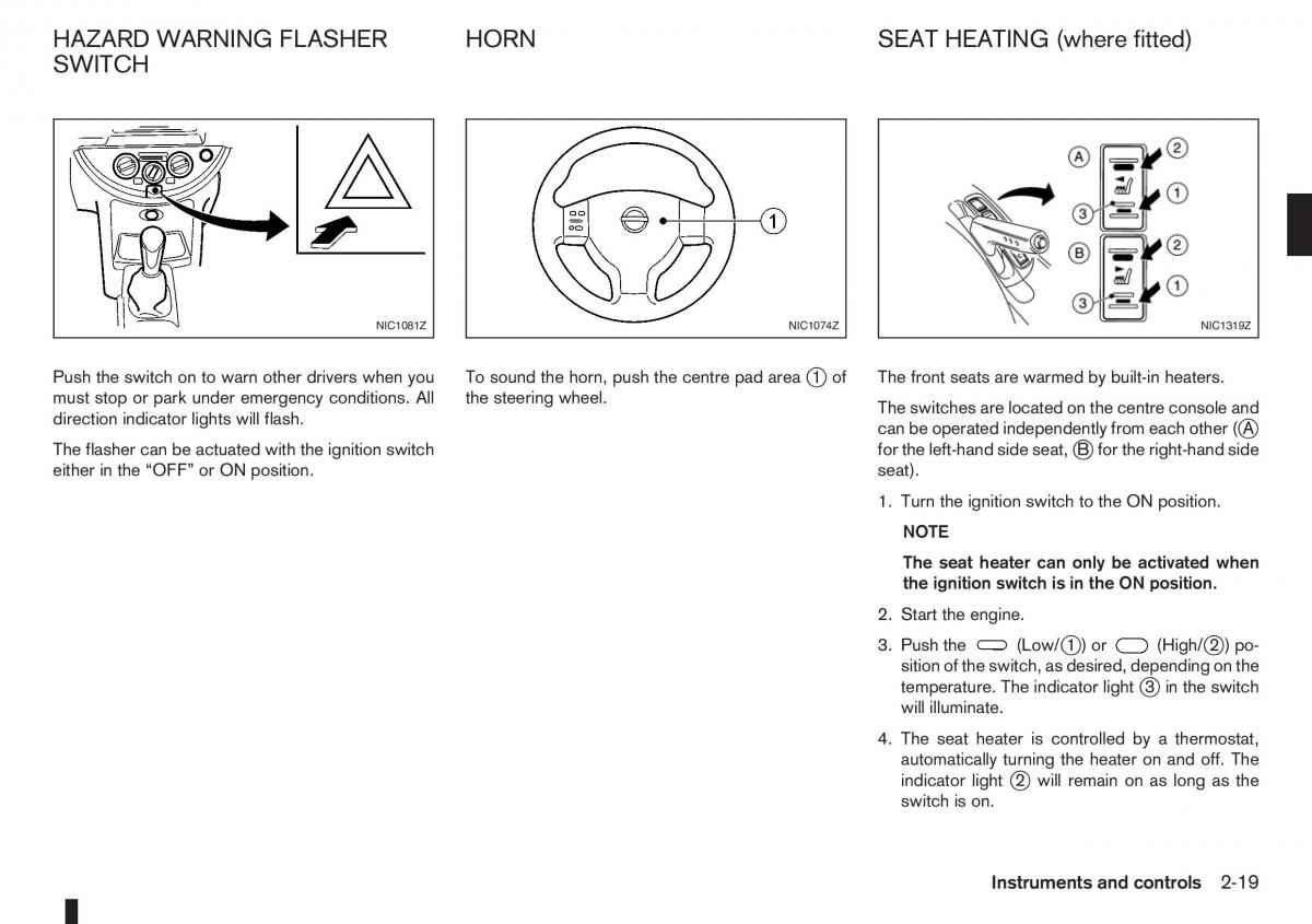 Nissan Note I 1 E11 owners manual / page 61