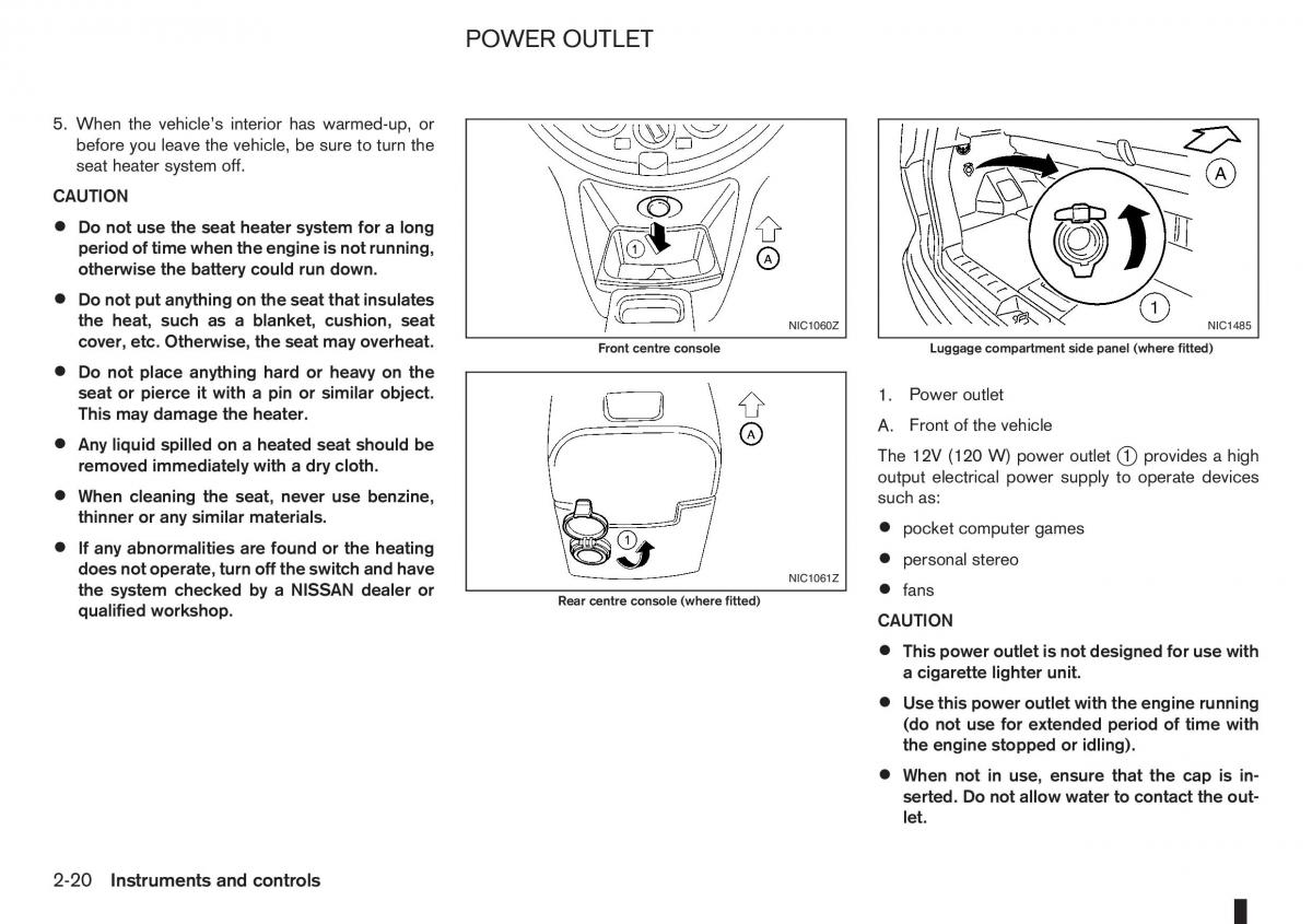 Nissan Note I 1 E11 owners manual / page 62