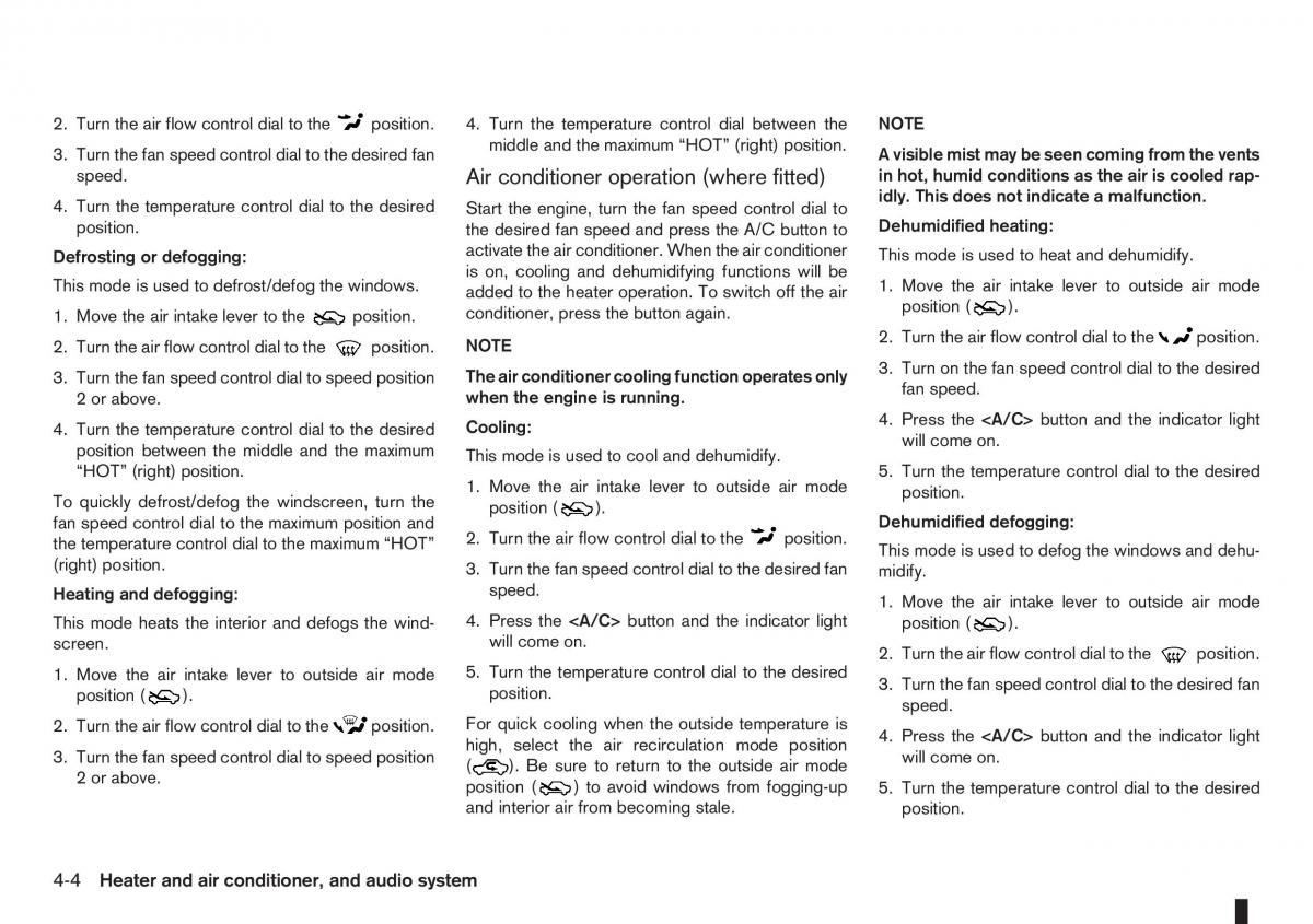 Nissan Note I 1 E11 owners manual / page 88