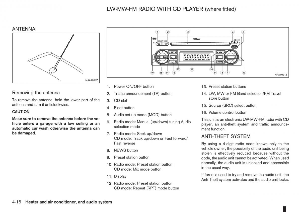 Nissan Note I 1 E11 owners manual / page 100